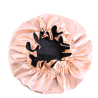 Auricularie Edge Color Solid Color Double Layer Nightcap Contrast Color Tapis Hat Silk Beauty Care Cap JDB-443A-2