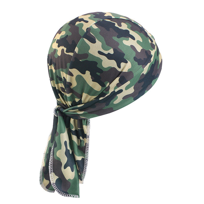 New Camouflage Skull Elastic Pirate Hat, Unisex Headscarf Hat, Outdoor Sports Bandana Head Wrap Hat Jdd-09F