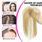 Hair Toppers For Women Real Hair 360° 3D Cover Human Hair Topper Wig with Bangs Hair Pieces