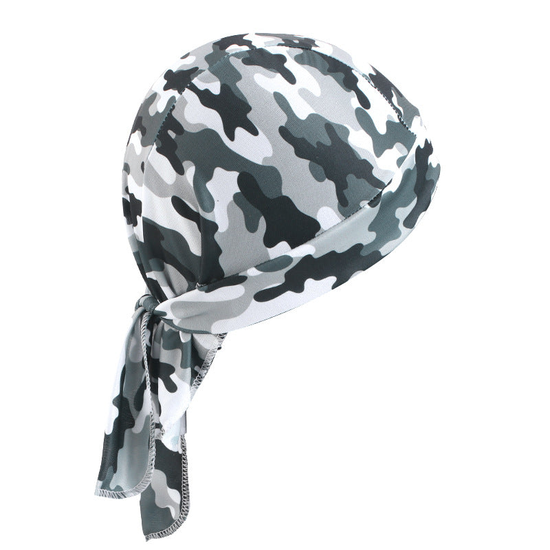 New Camouflage Skull Elastic Pirate Hat, Unisex Headscarf Hat, Outdoor Sports Bandana Head Wrap Hat Jdd-09F