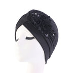 Cross-border supply fashion street shot flower bag head hat solid color pleated Indian hat ethnic hat TJM-24X