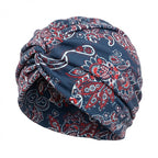 Cross-Border New Style Printed Cross-Twist Hat, Women's Elastic Turban Hat, Indian Hat Jdt-163I