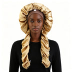 New Simulated Silk Elastic Long Sleeve Sleeping Hat for Women's Long Braid Beauty Care Hair Care Hat JDB-522B