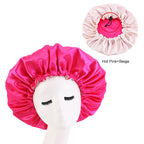 European and American popular adjustable chemotherapy cap shower cap double-sided perm cap Amazon double-layer colored sleeping cap