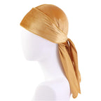 European and American fashion Korean velvet long tail pirate hat strap turban hat hip hop Cape velvet durags