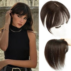Hair Toppers For Women Real Hair 360° 3D Cover Human Hair Topper Wig with Bangs Hair Pieces