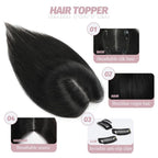 Hair Toppers for Women Real Human Hair Women Hair Pieces for Thinning Hair Wiglets Upgrade 10 * 12 cm Swiss Base Hairpieces for Thinning Hair 12inch Medium Brown