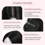 Hair Toppers for Women Real Human Hair Women Hair Pieces for Thinning Hair Wiglets Upgrade 10 * 12 cm Swiss Base Hairpieces for Thinning Hair 12inch Medium Brown