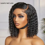 Perruques Bob Courtes Frisées Chic Noir Naturel Cheveux Humains
