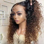 Perruque longue et bouclée marron chocolat 100 % cheveux naturels