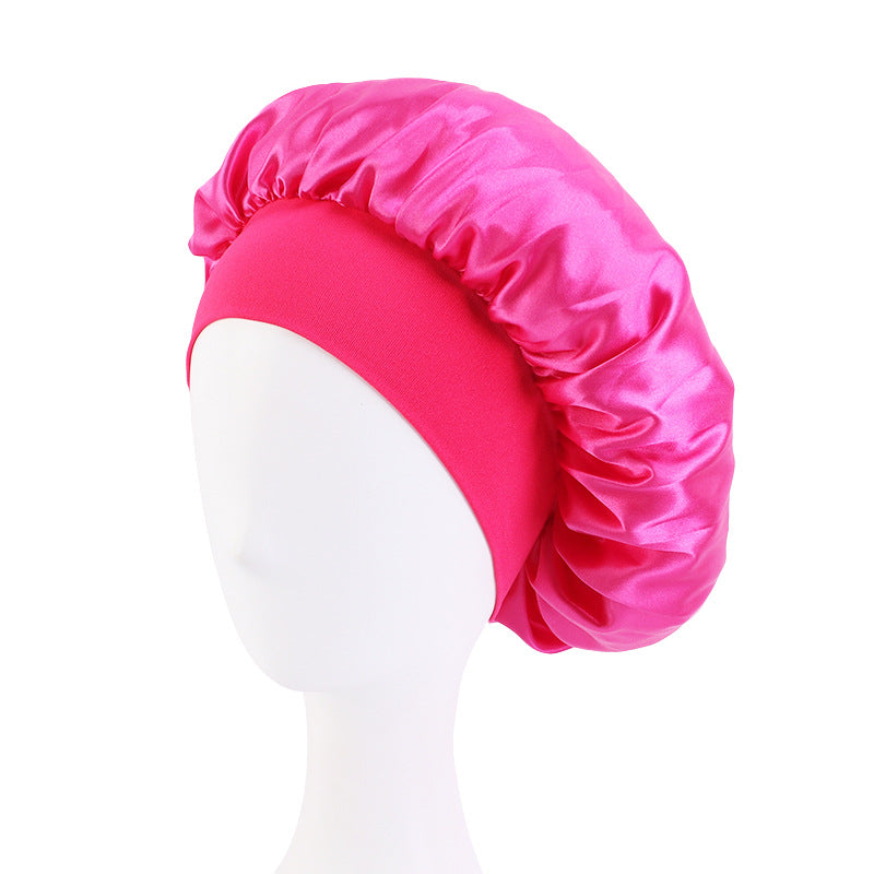 Satin Nightcap Wide-brimmed Hair Band Round Hat Tape Hat Beauty Salon Home Hat TJM-301