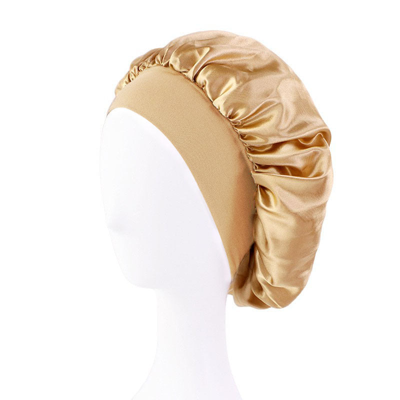 Satin Nightcap Wide-brimmed Hair Band Round Hat Tape Hat Beauty Salon Home Hat TJM-301