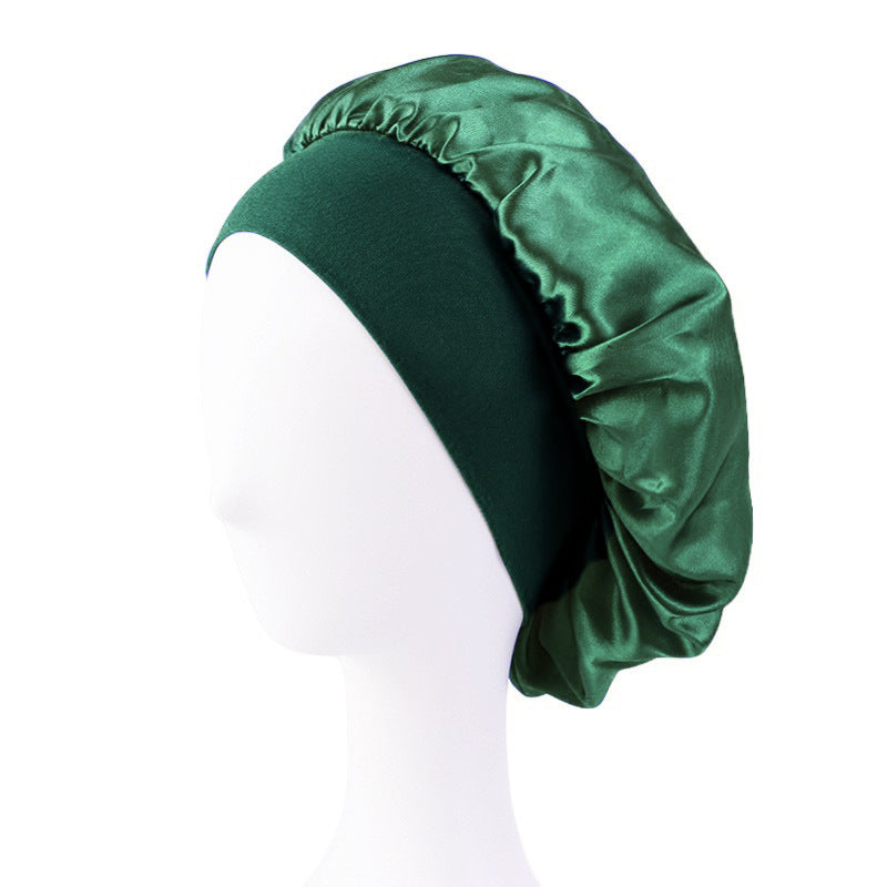 Satin Nightcap Wide-brimmed Hair Band Round Hat Tape Hat Beauty Salon Home Hat TJM-301