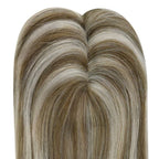 Hair Topper  5"*5" Base Real Human Hair Highlight Blonde Wigs Hair Piece