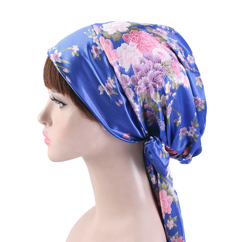 New Color Ding Hood Women's Printed Tie Tape Hat Pastoral Style Ribbon Braid Hat TJM-226