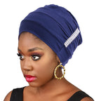 Amazon solid color chemotherapy cap confinement cap pearl accessories modal cotton headscarf cap nightcap JDT-241-1C