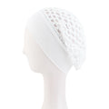 Solid Color Elastic Wide-Brimmed Crochet Hair Protection Net Cap, Sleep Cap, Breathable Headscarf Cap Jdw-65