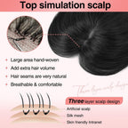 Human Hair Toppers for women 10 Inch Clip in Bangs 100％ Human Hair Toppers for Thinning Hair Cover Hair Pieces with Silk Base-Silver White