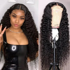 Deep Wave 4*4 Transparent Lace Closure Wigs