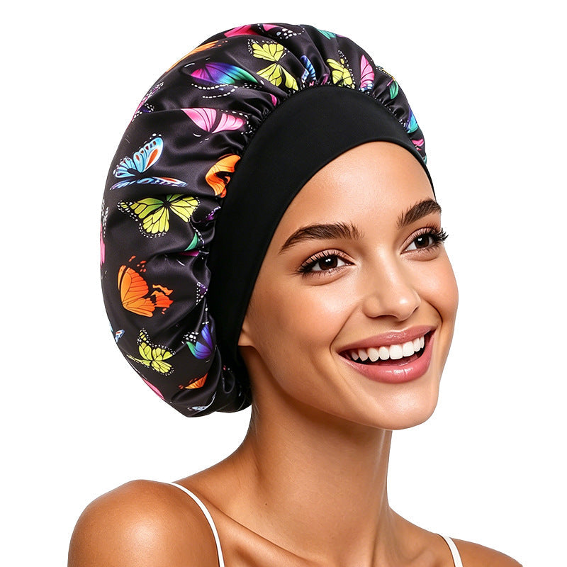 Foreign Trade Custom Logo Satin Sleep Cap, Imitation Silk Shower Cap, Beauty Care Cap, Professional Sleep Cap Factory