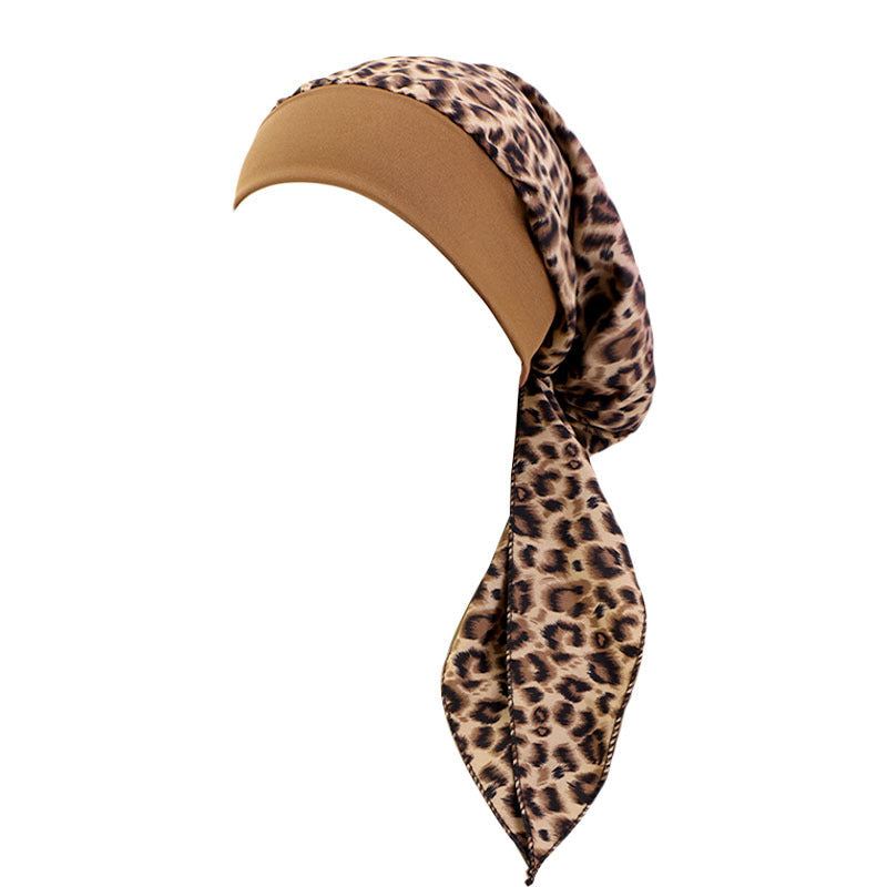 Ethnic Style Tie Tape Cap Elastic Wide Ribbon Baotou Cap Chemotherapy Cap Household Cap JDT-329C