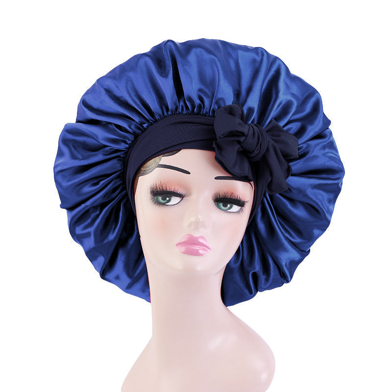Oversized round hat elastic wide-brimmed ribbon colored nightcap headscarf hat cross-border e-commerce supply TJM-301-3
