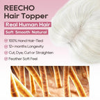 Real Human Hair Topper 10 inch Women Hair Toppers for Thinning Hair Light Grey Wigs
