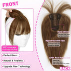 Hair Toppers For Women Real Hair 360° 3D Cover Human Hair Topper Wig with Bangs Hair Pieces