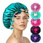 Auricularie Edge Color Solid Color Double Layer Nightcap Contrast Color Tapis Hat Silk Beauty Care Cap JDB-443A-2