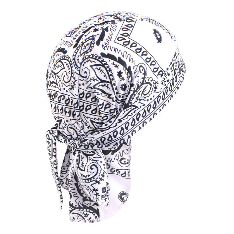 Stretch Cloth Amoeba Cashew Pirate Hat Hip Hop Street Dance Ribbon Baotou Hat Ethnic Hat JDD-09B
