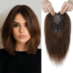 Real Human Hair Topper 10 inch Women Hair Toppers for Thinning Hair Light Grey Wigs