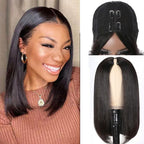 Easily Care V Part Bob Wigs Human Hair