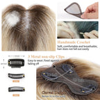 Hair Toppers for Women Real Human Hair Salt and Pepper Grey Human Hair Toppers 10 inch Dark Grey