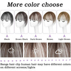 Clip in Bangs 100% Human Hair Toppers 360°3D Hair Pieces Clip On Air Bangs Extensions