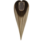 3*5inch Hair Topper Remy Human Hair Balayage Brown With Blonde Wigs Hair Piece