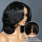 Perruque noire naturelle ondulée et dégradée élégante pour femme