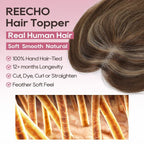 Real Human Hair Topper10 inch Women for Thinning Hair Swiss Base  Hairpiece