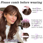 Clip in Bangs 100% Human Hair Toppers 360°3D Hair Pieces Clip On Air Bangs Extensions