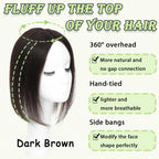 Hair Toppers for Women Real Human Hair 360° No Bangs Upgrade Lace Base Human Hair Toppers