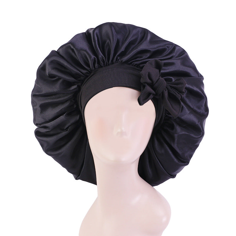 Oversized round hat elastic wide-brimmed ribbon colored nightcap headscarf hat cross-border e-commerce supply TJM-301-3