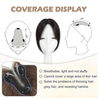 Human Hair Toppers for Women Real Human Hair Toppers Hair Pieces for Women 10 Inch Upgrade Swiss Base Hair Toppers for Women with Thinning Hair-Natural Black