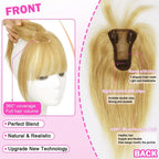 Hair Toppers For Women Real Hair 360° 3D Cover Human Hair Topper Wig with Bangs Hair Pieces