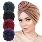 Cross-Border Supply Rose Elastic Turban Hat Ethnic Hat Plaid Cotton Turban Hat Jdt-480C