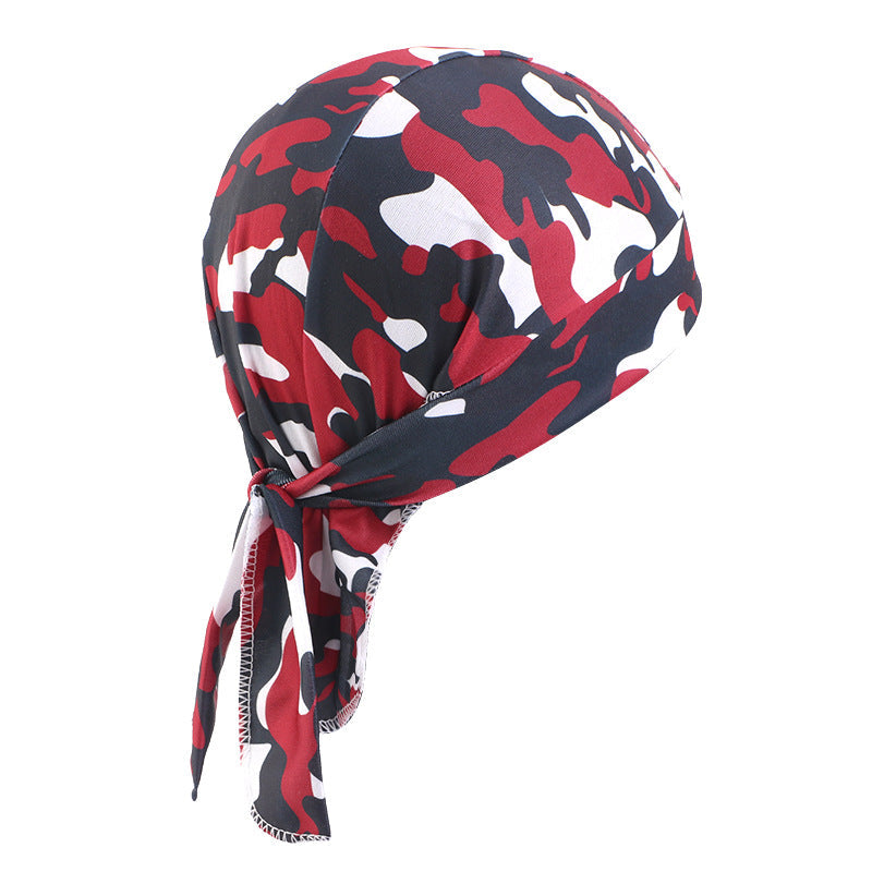 New Camouflage Skull Elastic Pirate Hat, Unisex Headscarf Hat, Outdoor Sports Bandana Head Wrap Hat Jdd-09F