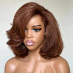 Layered Short Cut Lace Wigs in Brown
