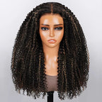 Mid-part Jerry Curly Wigs Women's High Quality Human Hair