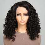 Perruques bouclées ondulées Fumi Lace Front noires naturelles