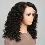 Perruques bouclées ondulées Fumi Lace Front noires naturelles