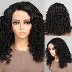 Perruques bouclées ondulées Fumi Lace Front noires naturelles
