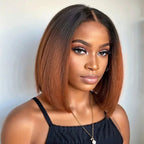 Ombre Highlight Silky Blunt Cut Bob Wigs